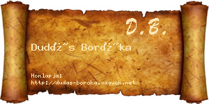 Dudás Boróka névjegykártya
