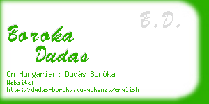 boroka dudas business card