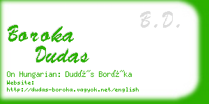 boroka dudas business card